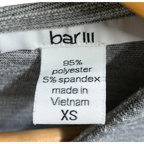 Bar III Womens Grey Heathered V-Neck Faux Wrap Buckle Mini Dress XS - Picture 5 of 5